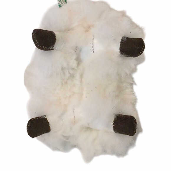 Handmade Llama Alpaca Fur White & Tan Plush Stuffed Toy 6" - Picture 6 of 7